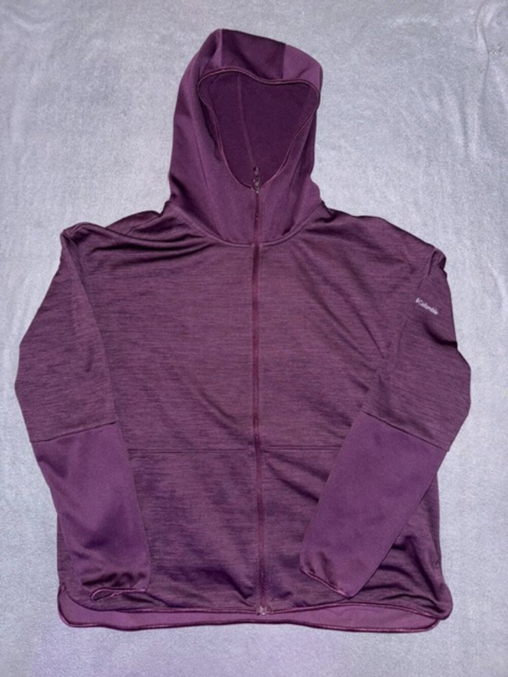 Columbia Womens Full Zip Hoodie 2X Purple Lightweight Long Sleeve Outdoor Jacket